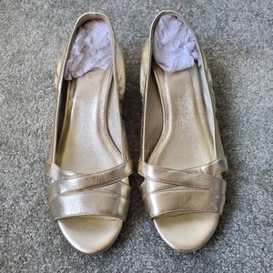 Cole Haan Gold Nike Natalie Wedge - 9